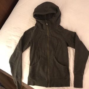 Forest green Lululemon zip-up hoodie